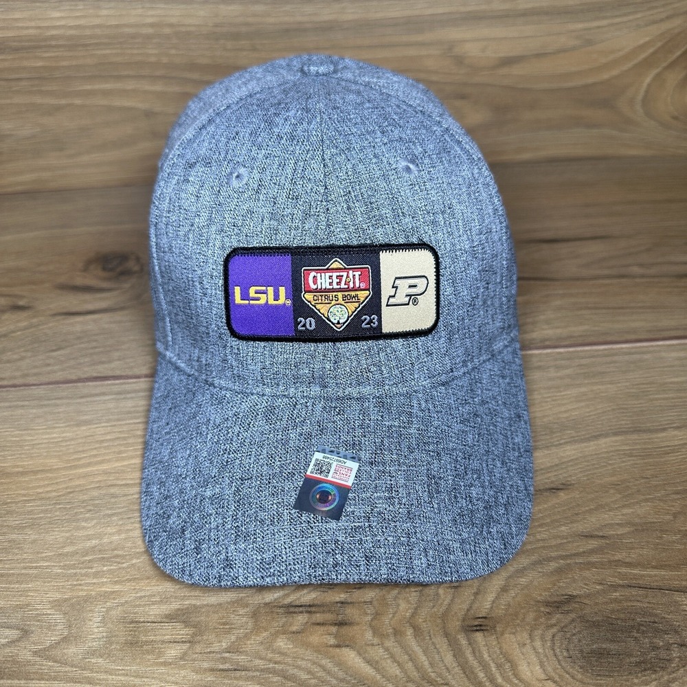 Cheez It Citrus Bowl Hat Cap Gray Strapback 2023 LSU Tigers Purdue Boilermakers
